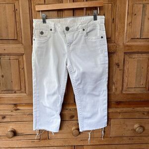 Kut From The Kloth Women's Size 4 Nicole Crop Denim Jeans White Cropped Casual